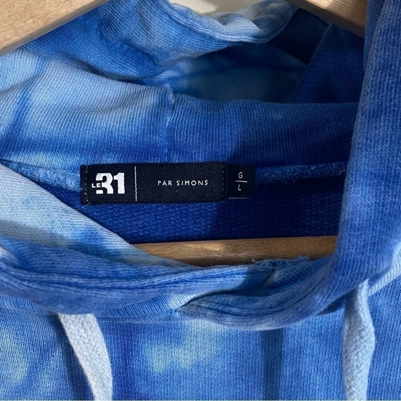 Le 31 Par Simon blue Tie  dye faded hoodie sweater - Picture 5 of 7